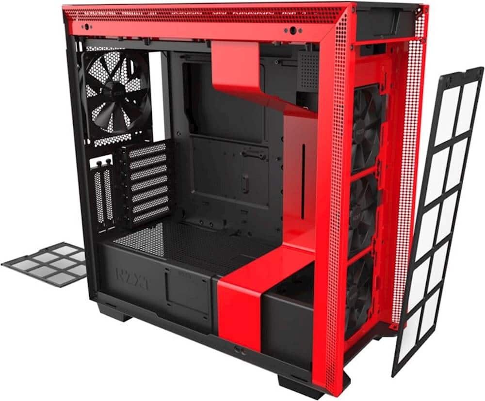 Alt View 16. NZXT - H710i eATX Mid-Tower Case with Tempered Glass - Red/Matte Black.