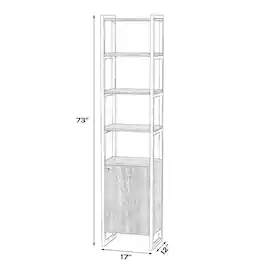 Butler Specialty - Drake 73" Narrow Walnut Bookcase with Storage - Medium Brown