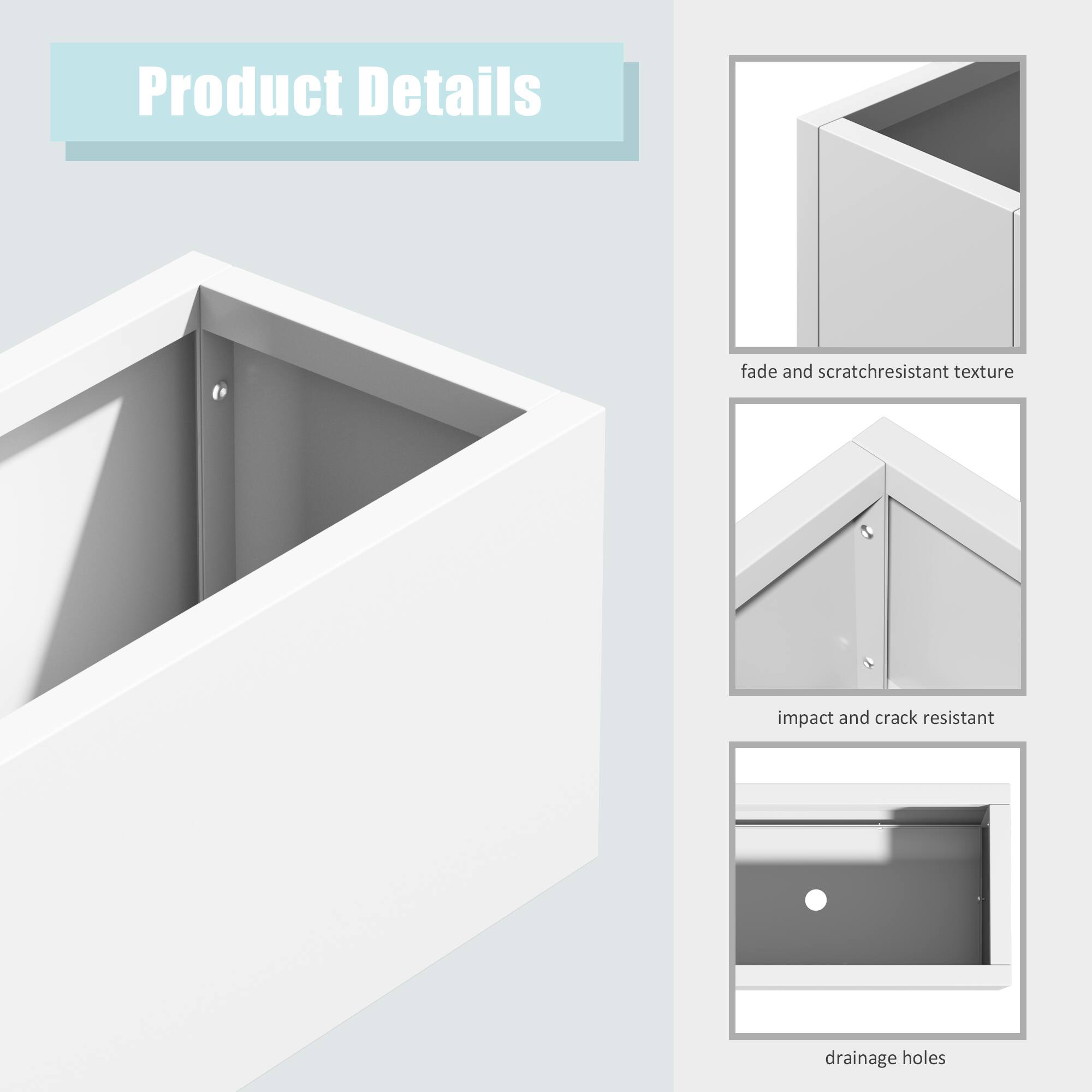 Product Details

- fade and scratchresistant texture
- impact and crack resistant
- drainage holes