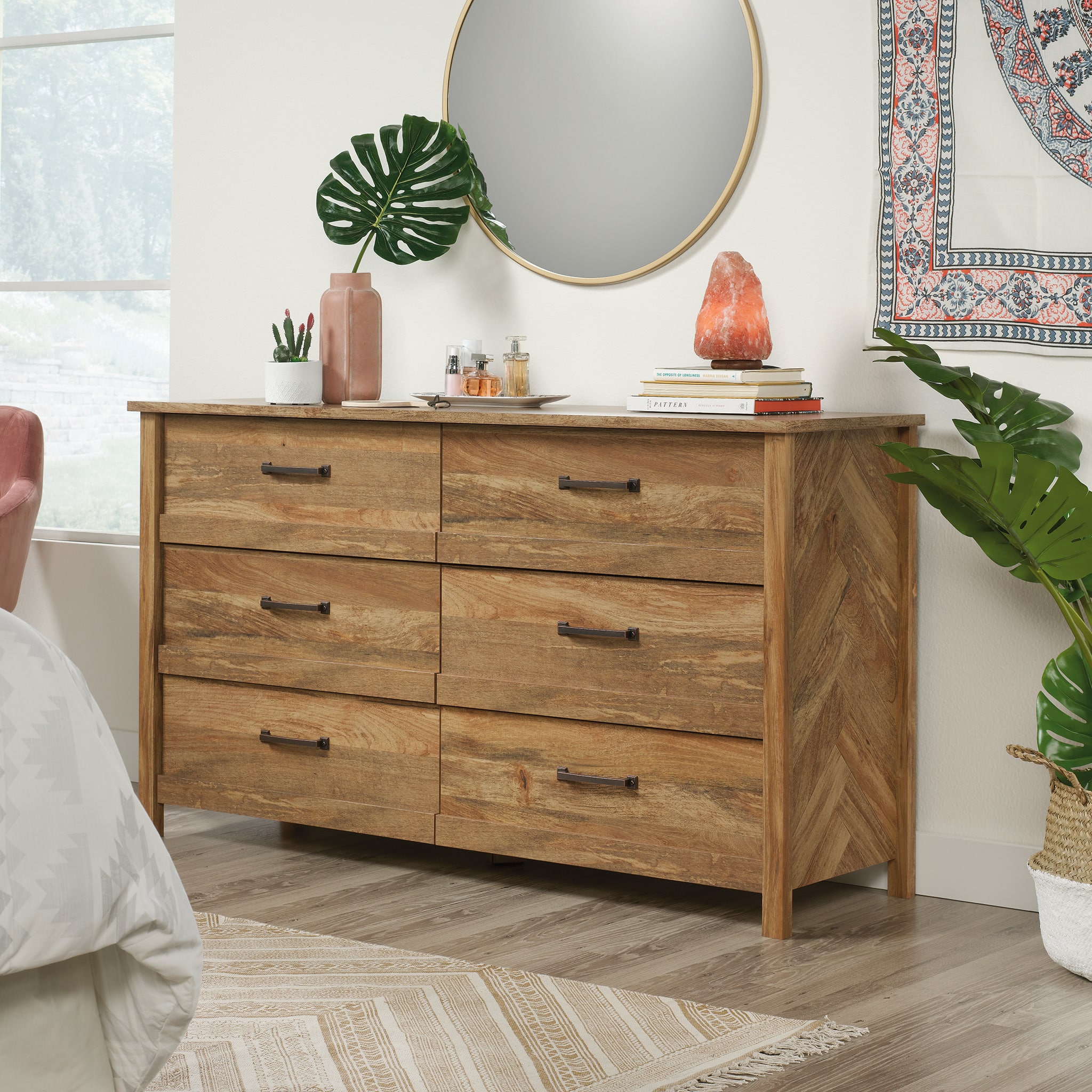 Front. Sauder - Cannery Bridge 6-Drawer Dresser - Sindoori Mango.