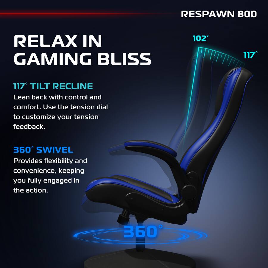 Game Rocker Chair Stand Respawn Products RESPAWN 800 Swivel Rocker Gaming Chair, Ergonomic ...