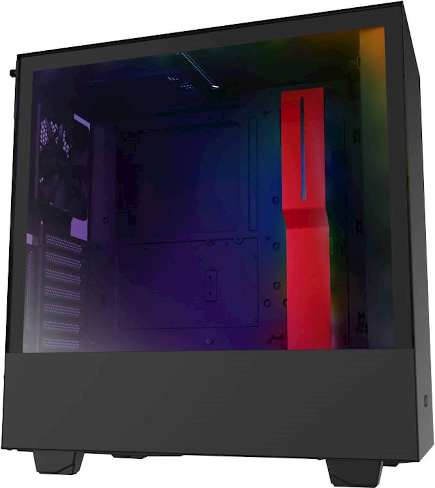 NZXT - H510i Compact ATX Mid-Tower Case with Tempered Glass - Matte Black/Red