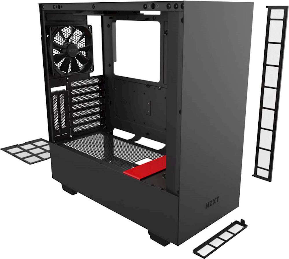 Best Buy: NZXT H510i Compact ATX Case with Tempered Glass Matte Black/Red CA-H510I-BR