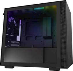 NZXT - H210i Mini ITX Tower Case with Tempered Glass - Matte Black - Front_Zoom