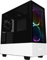 NZXT - H510 Elite Compact ATX Mid-Tower Case with Dual-Tempered Glass - Matte White - Front_Zoom