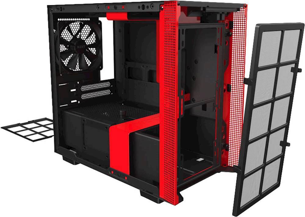 Alt View 16. NZXT - H210 Mini ITX Tower Case with Tempered Glass - Red/Matte Black.