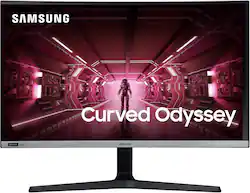 Samsung - Geek Squad Certified Refurbished CRG5 Series 27" LED Curved FHD G-Sync Monitor - Dark Blue/Gray - Front_Zoom