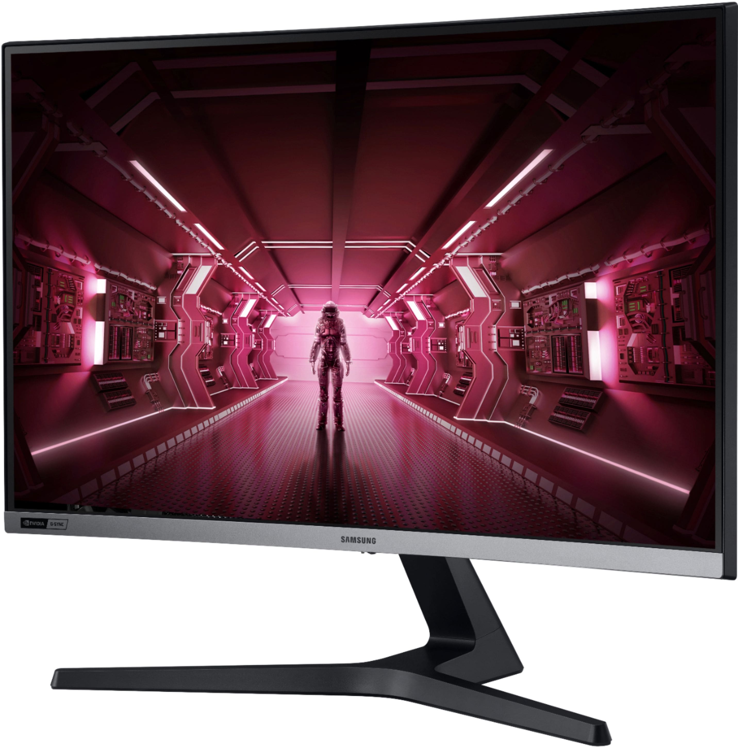 Alt View 12. Samsung - 27” Odyssey Gaming CRG5 Series LED Curved 240Hz FHD Monitor with G-SYNC Compatibility - Dark Blue/Gray.