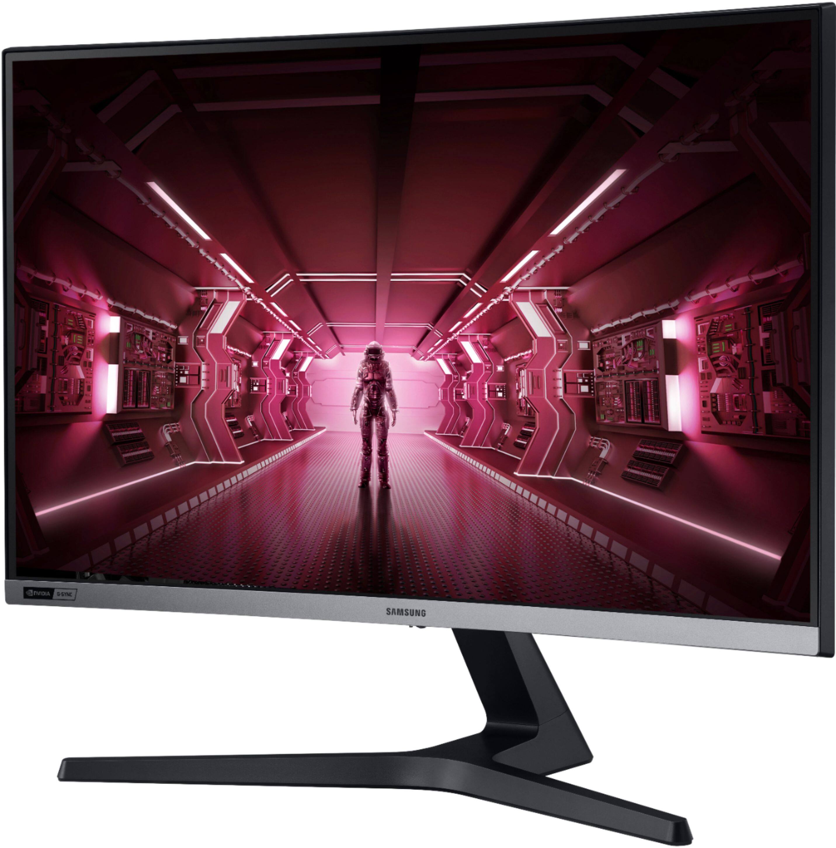 Alt View 12. Samsung - 27” Odyssey Gaming CRG5 Series LED Curved 240Hz FHD Monitor with G-SYNC Compatibility - Dark Blue/Gray.