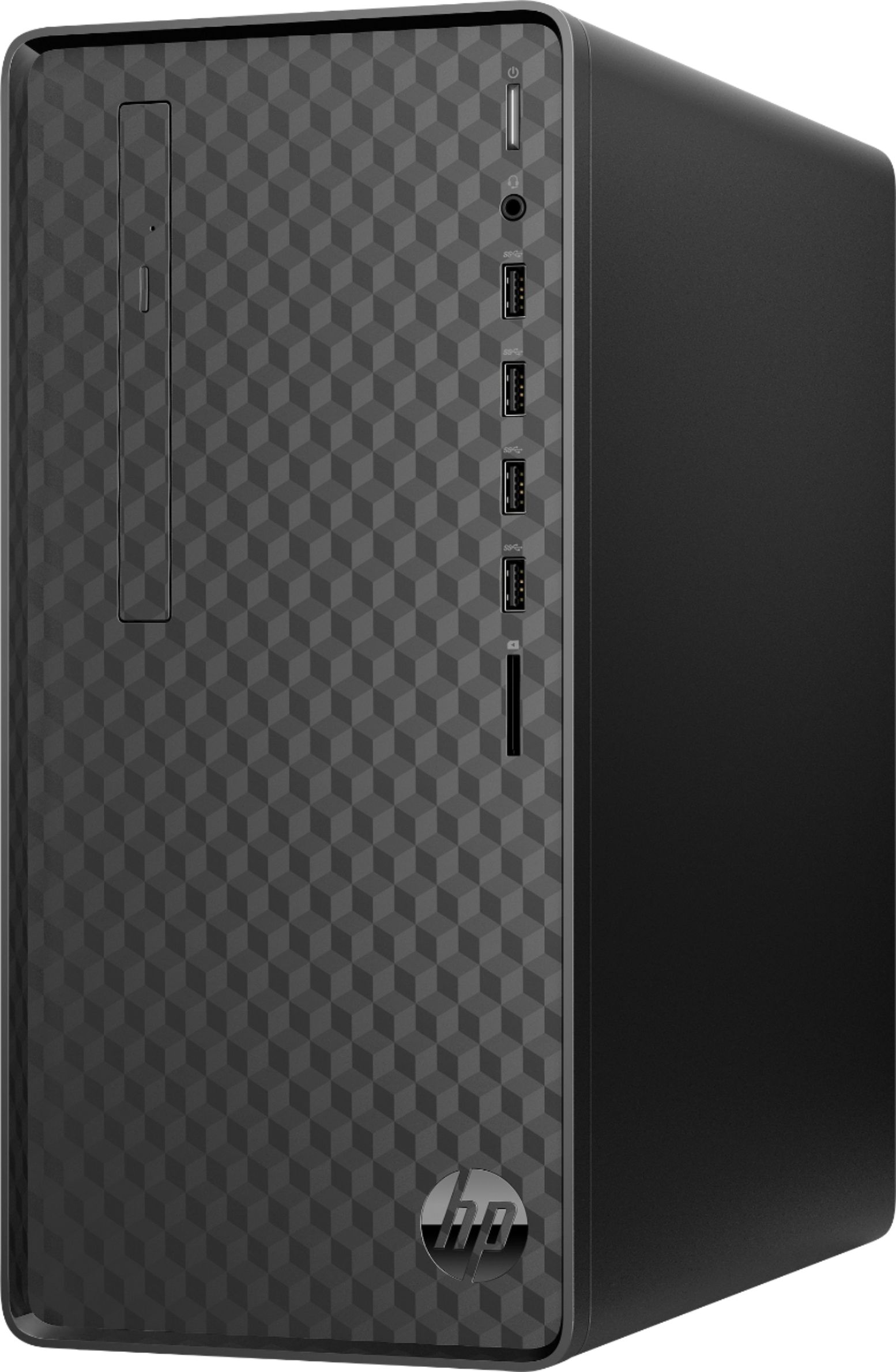 Angle View: HP - Desktop - AMD Ryzen 3-Series - 8GB Memory - 256GB Solid State Drive - Jet Black