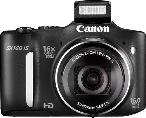 Kruipen Editor Veel Best Buy: Canon PowerShot SX160 IS 16.0-Megapixel Digital Camera Black  6354B001