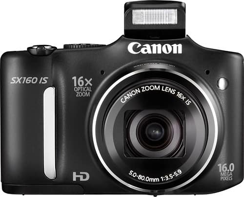 Wennen aan overschot Ver weg Best Buy: Canon PowerShot SX160 IS 16.0-Megapixel Digital Camera Black  6354B001