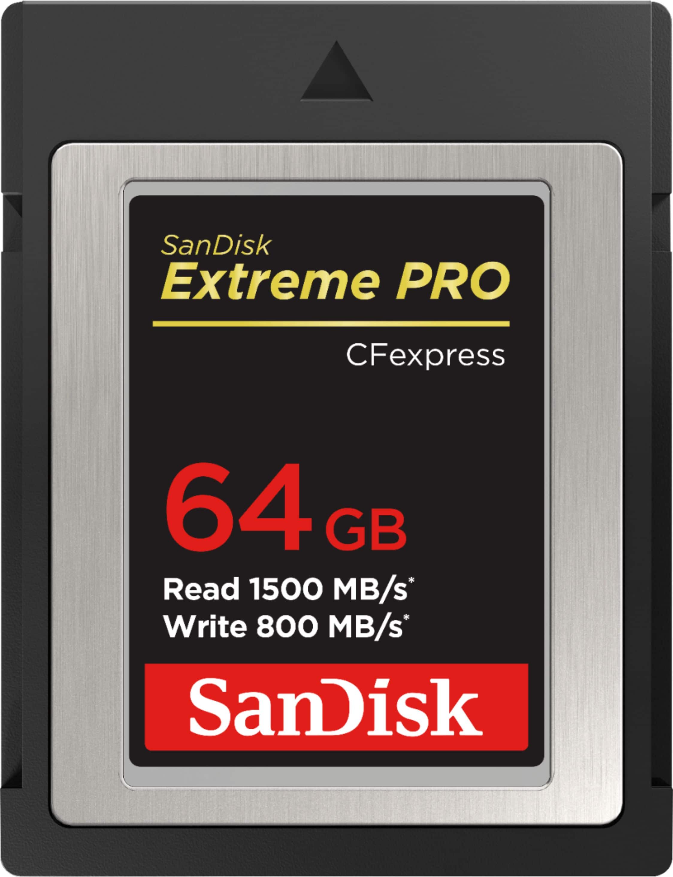 Front. SanDisk - Extreme PRO 64GB CFexpress Memory Card - Black.