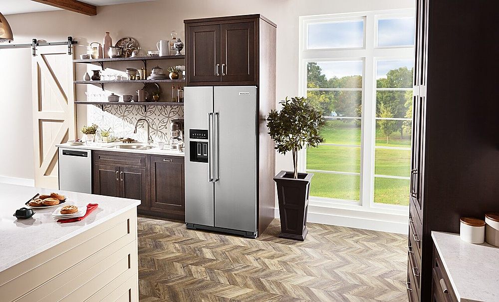 Alt View 18. KitchenAid - 19.8 Cu. Ft. Side-by-Side Counter-Depth Refrigerator - Stainless Steel.