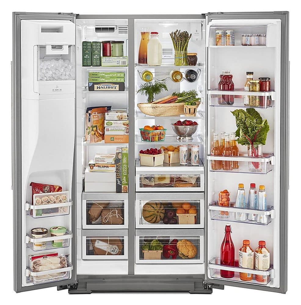 Alt View 2. KitchenAid - 19.8 Cu. Ft. Side-by-Side Counter-Depth Refrigerator - Stainless Steel.