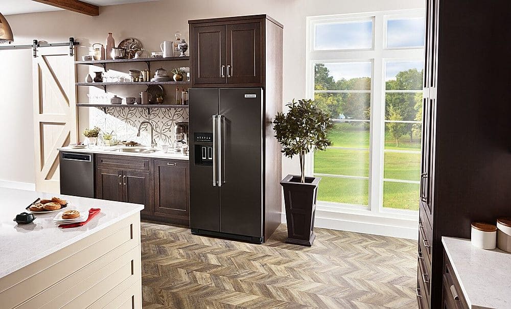 Alt View 12. KitchenAid - 19.8 Cu. Ft. Side-by-Side Counter-Depth Refrigerator - Stainless Steel.