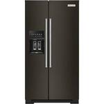 KitchenAid - 19.8 Cu. Ft. Side-by-Side Counter-Depth Refrigerator - Black stainless steel - Front_Standard