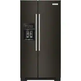KitchenAid - 22.6 Cu. Ft. Side-by-Side Counter-Depth Refrigerator - Black Stainless Steel