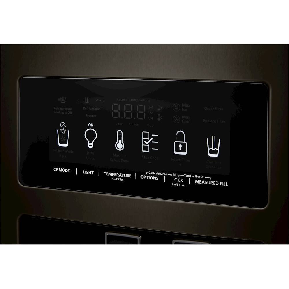 Alt View 16. KitchenAid - 22.6 Cu. Ft. Side-by-Side Counter-Depth Refrigerator - Black Stainless Steel With PrintShield Finish.