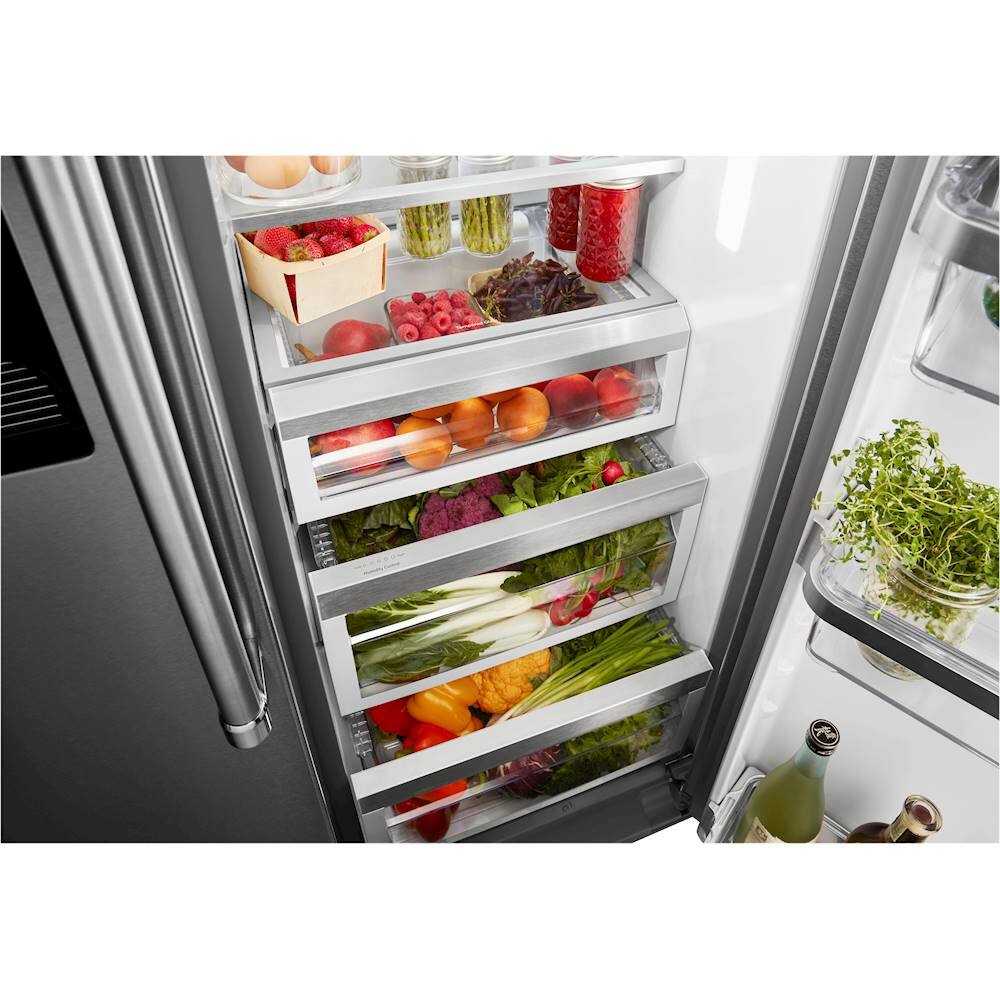 Alt View 18. KitchenAid - 22.6 Cu. Ft. Side-by-Side Counter-Depth Refrigerator - Black Stainless Steel With PrintShield Finish.