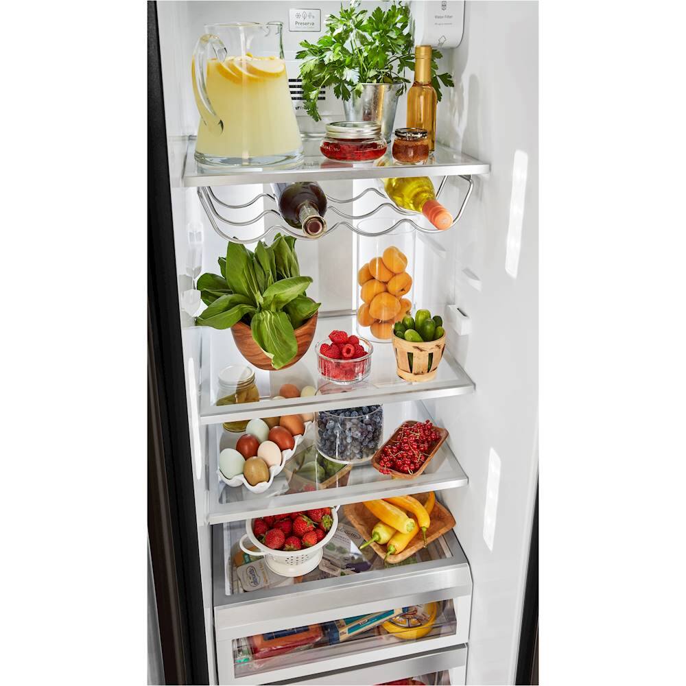 Alt View 19. KitchenAid - 22.6 Cu. Ft. Side-by-Side Counter-Depth Refrigerator - Black Stainless Steel With PrintShield Finish.