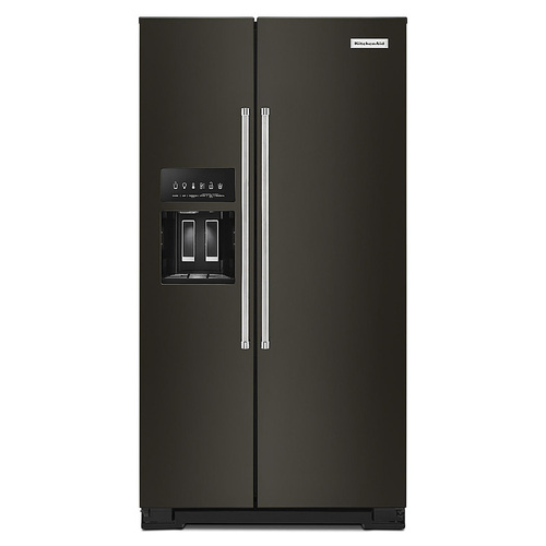 KitchenAid - 24.8 Cu. Ft. Side-by-Side Refrigerator - Black Stainless Steel With PrintShield Finish