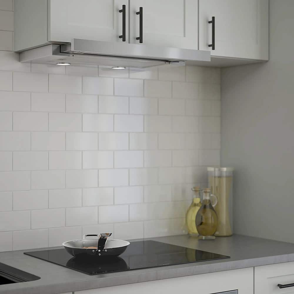 Alt View 20. Bosch - 500 Series 24" Convertible Range Hood - Stainless steel.