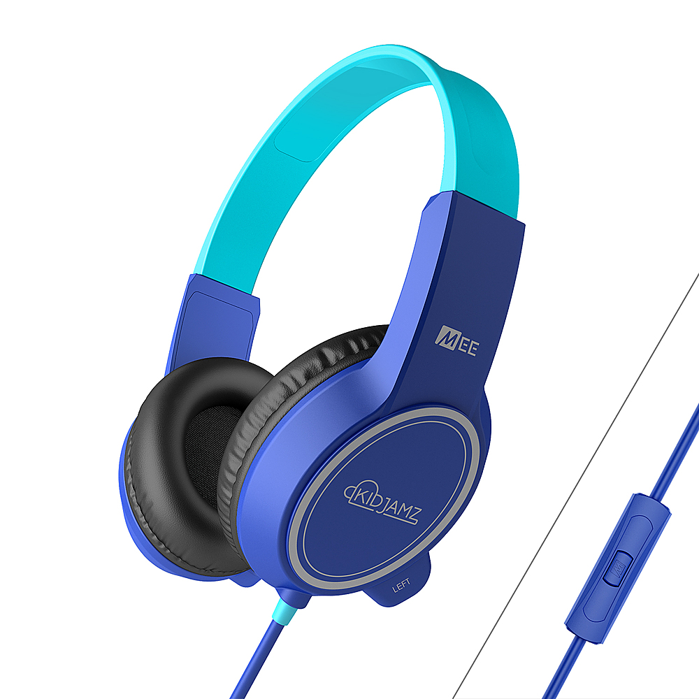 Angle View: MEE audio - KidJamz 3 Wired On-Ear Headphones with Built-In Microphone and Volume-Limiting Technology - Blue