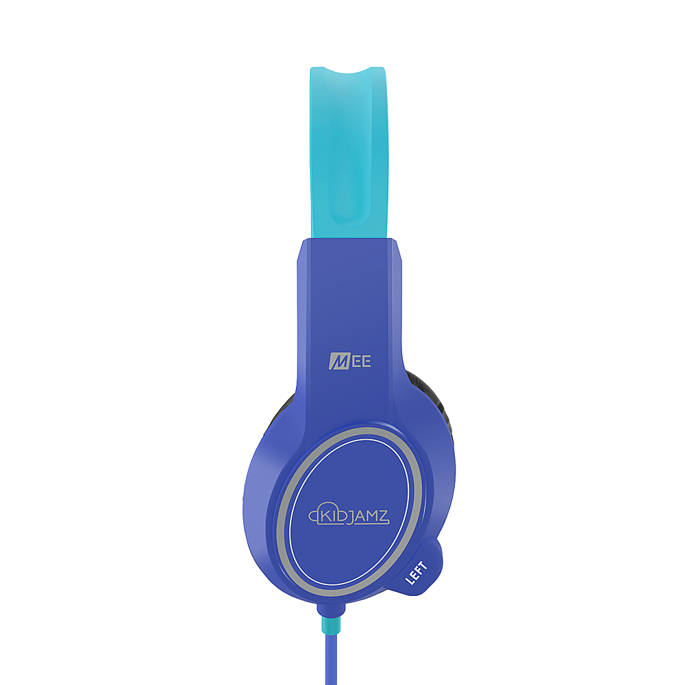 Left View: MEE audio - KidJamz 3 Wired On-Ear Headphones with Built-In Microphone and Volume-Limiting Technology - Blue