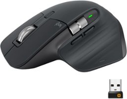 Logitech - MX Master 3 Advanced Wireless USB/Bluetooth Laser Mouse with Ultrafast Scrolling - Black - Front_Zoom