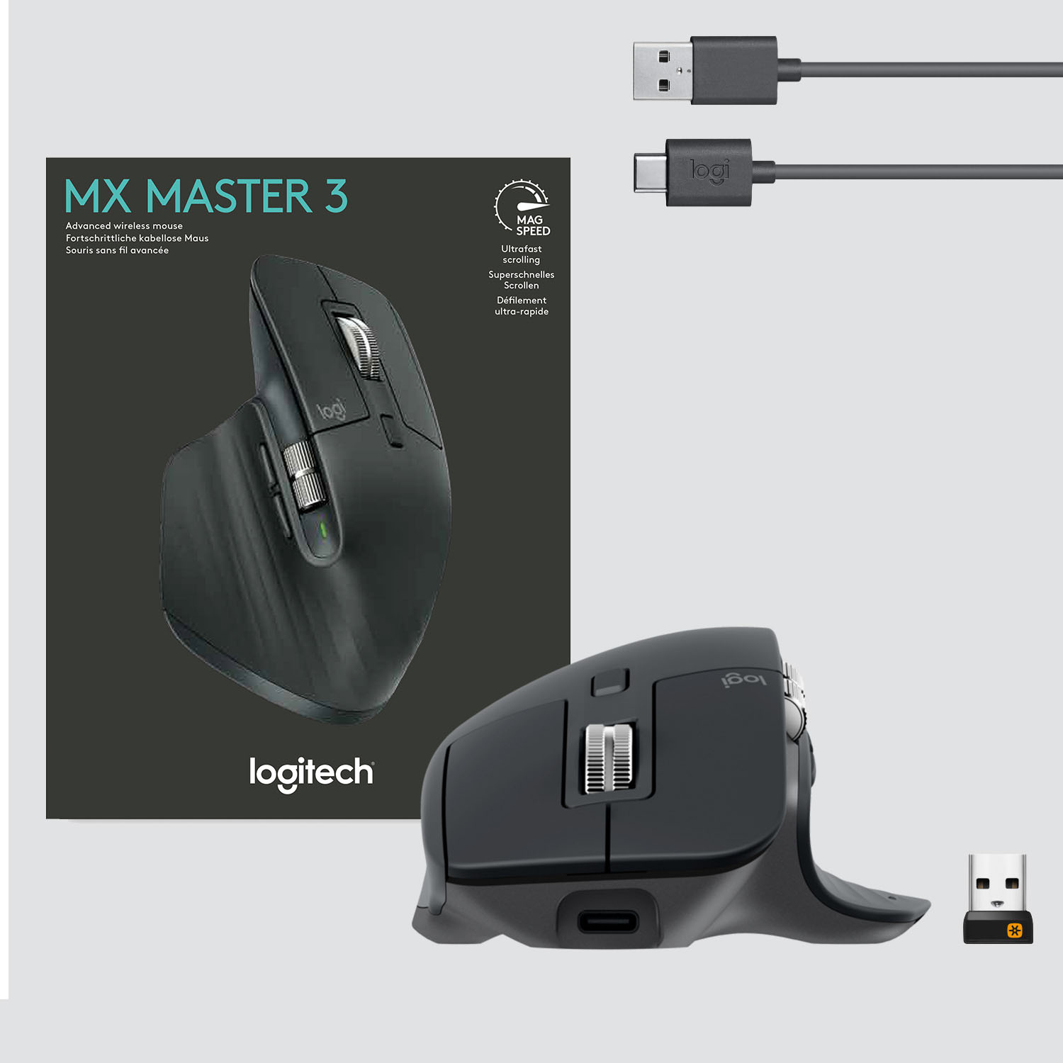 flyde oxiderer At adskille Best Buy: Logitech MX Master 3 Advanced Wireless USB/Bluetooth Laser Mouse  with Ultrafast Scrolling Black 910-005647