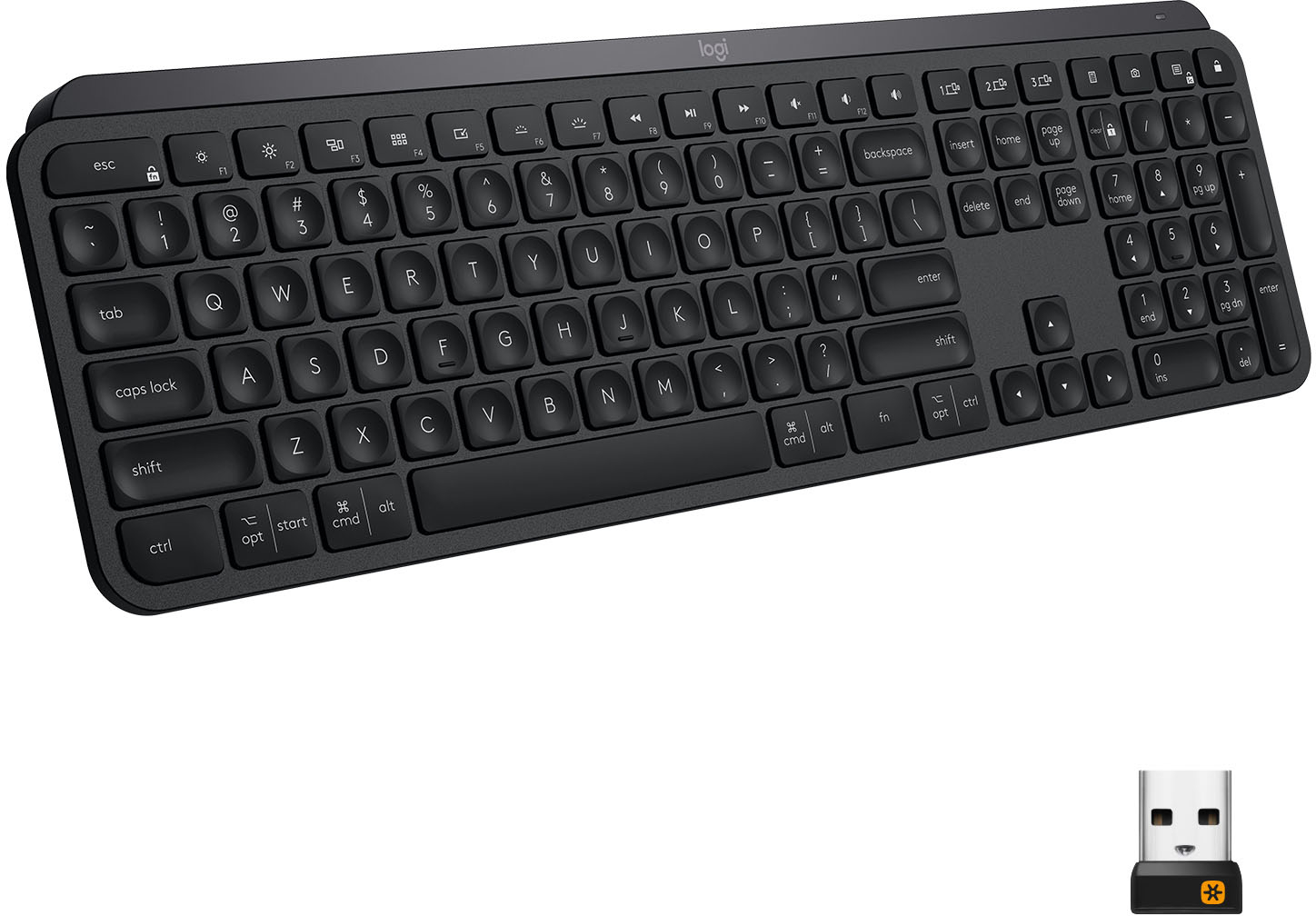 guld Ekstremt vigtigt triathlete Logitech MX Keys Advanced Full-size Wireless Scissor Keyboard for PC and Mac  with Backlit keys Black 920-009295 - Best Buy