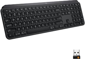 Logitech - MX Keys Advanced Wireless Illuminated Keyboard - Black - Front_Zoom