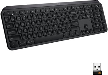 Logitech - MX Keys Advanced Full-size Wireless Scissor Keyboard for PC and Mac with Backlit keys - Black - Front_Zoom