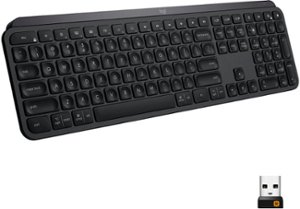 Logitech - MX Keys Advanced Full-size Wireless Scissor Keyboard for PC and Mac with Backlit keys - Black