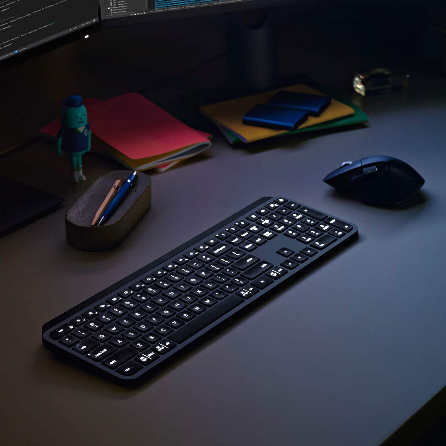 Alt View 13. Logitech - MX Keys Advanced Full-size Wireless Scissor Keyboard for PC and Mac with Backlit keys - Black.