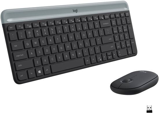 Logitech Mk470 Slim Wireless Mouse And Keyboard Combo Black Gray 920 009437 Best Buy