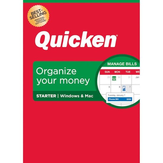 Front Zoom. Quicken - Starter Personal Finance (1-Year Subscription).
