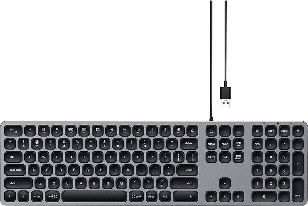 Best Buy: Satechi Full-size Wired Scissor USB Keyboard w/Numeric Keypad for iMac Pro iMac Mac Mini/MacBook Pro/Air and MacOS Devices Space Gray ST-AMWKM