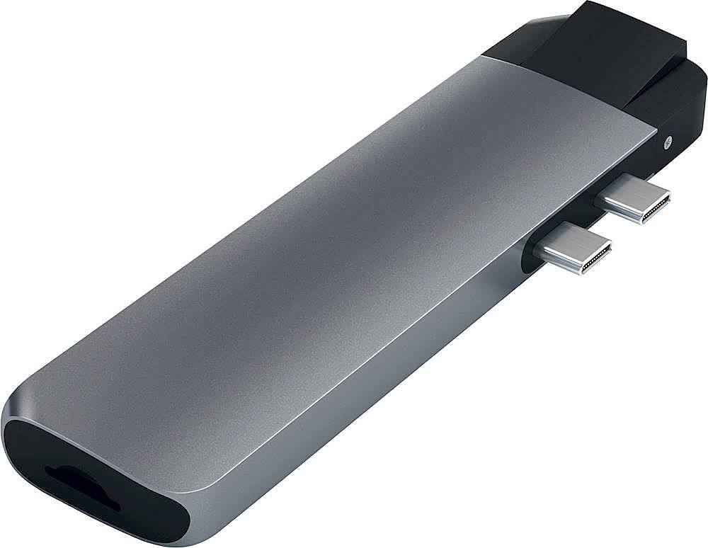 Alt View 14. Satechi - Type-C Pro Hub Adapter with Ethernet - 4K HDMI, USB-C PD, Gigabit Ethernet, USB 3.0, Micro SD Card Slot - Space Gray.