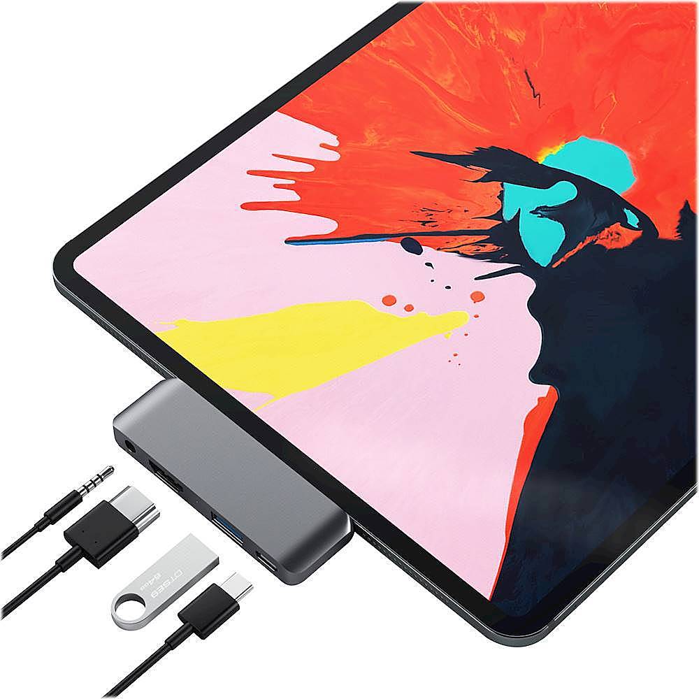 største ubrugt eksplicit Best Buy: Satechi Type-C Mobile Hub with USB-C PD Charging, 4K HDMI, USB 3.0  & Headphone Jack 2020/2018 iPad Pro, Microsoft Surface Go Space Gray  ST-TCMPHM