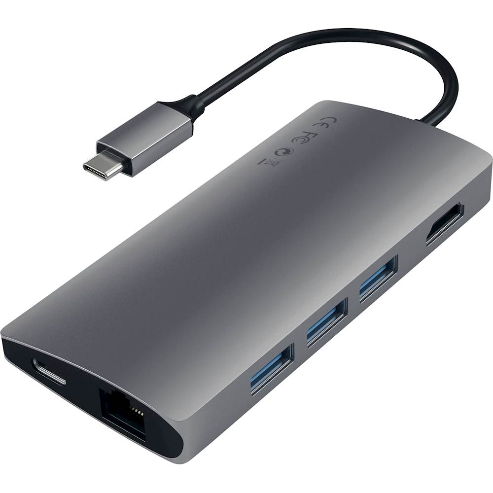 Satechi Type-C Multi-Port Adapter V2-4K HDMI, Ethernet, USB-C, SD/Micro, USB  3.0 MacBook Pro, MacBook Air, Windows Laptops Space Gray ST-TCMA2M - Best  Buy
