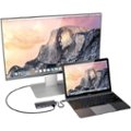 Alt View Zoom 15. Satechi - Type-C Multi-Port Adapter V2-4K HDMI, Ethernet, USB-C, SD/Micro, USB 3.0 - MacBook Pro, MacBook Air, Windows Laptops - Space Gray.