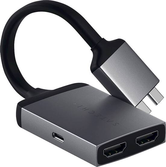 Satechi Type C Dual Hdmi Adapter 4k 60hz With Usb C Pd Charging Compatible With Macbook Pro Air Mac Mini Space Gray St Tcdham Best Buy Satechi Type C Dual Hdmi Adapter 4k 60hz With Usb C Pd Charging Compatible With Macbook Pro Air Mac Mini Space Gray St Tcdham Best Buy
