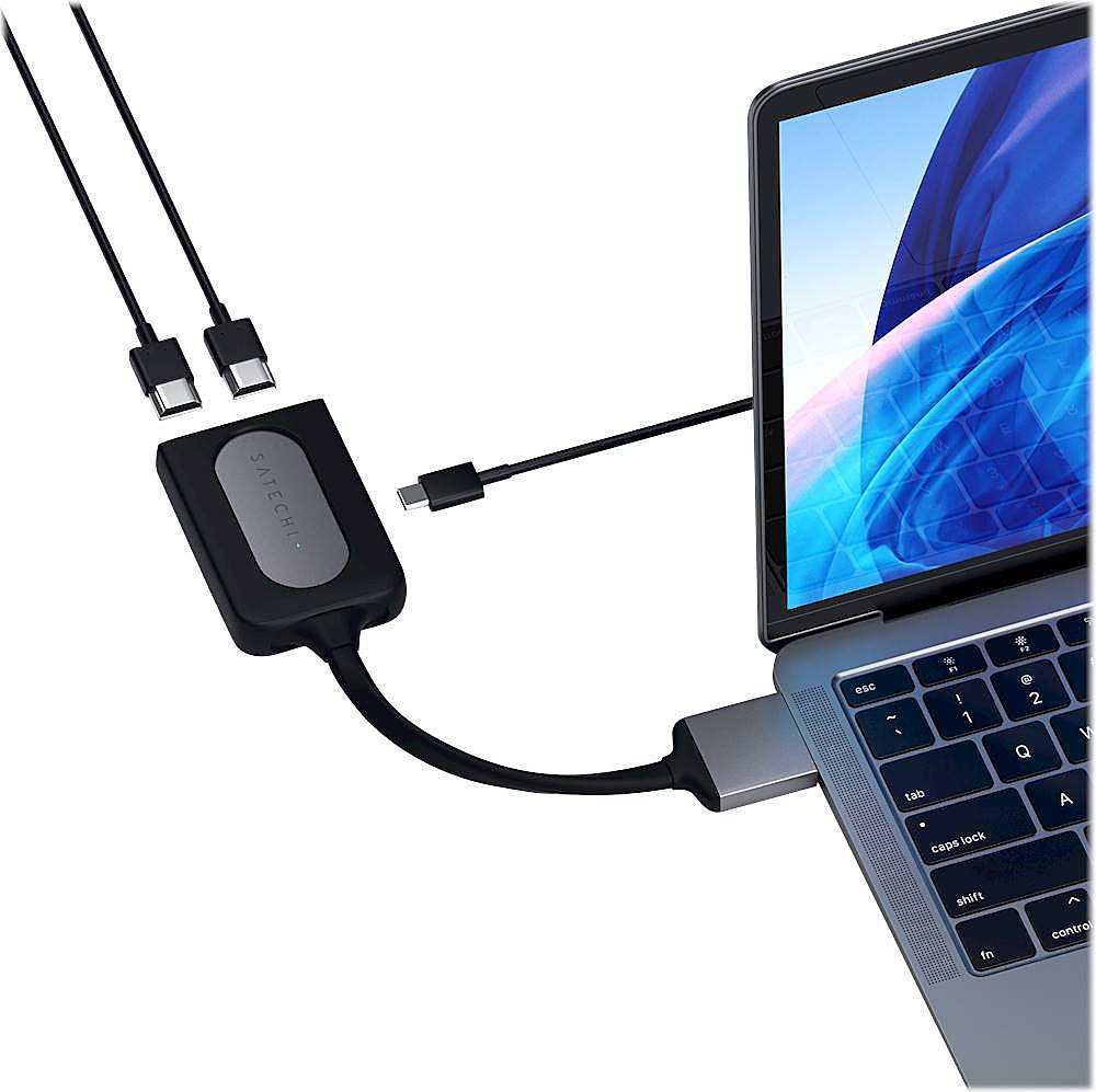 Buy: Satechi Type-C Dual HDMI Adapter 4K 60Hz with USB-C PD Charging Compatible with 2020 MacBook Pro/Air, 2020 Mac Mini ST-TCDHAM