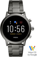 Fossil - Gen 5 Smartwatch 44mm Stainless Steel - Smoke with Smoke Stainless Steel Band - Front_Zoom