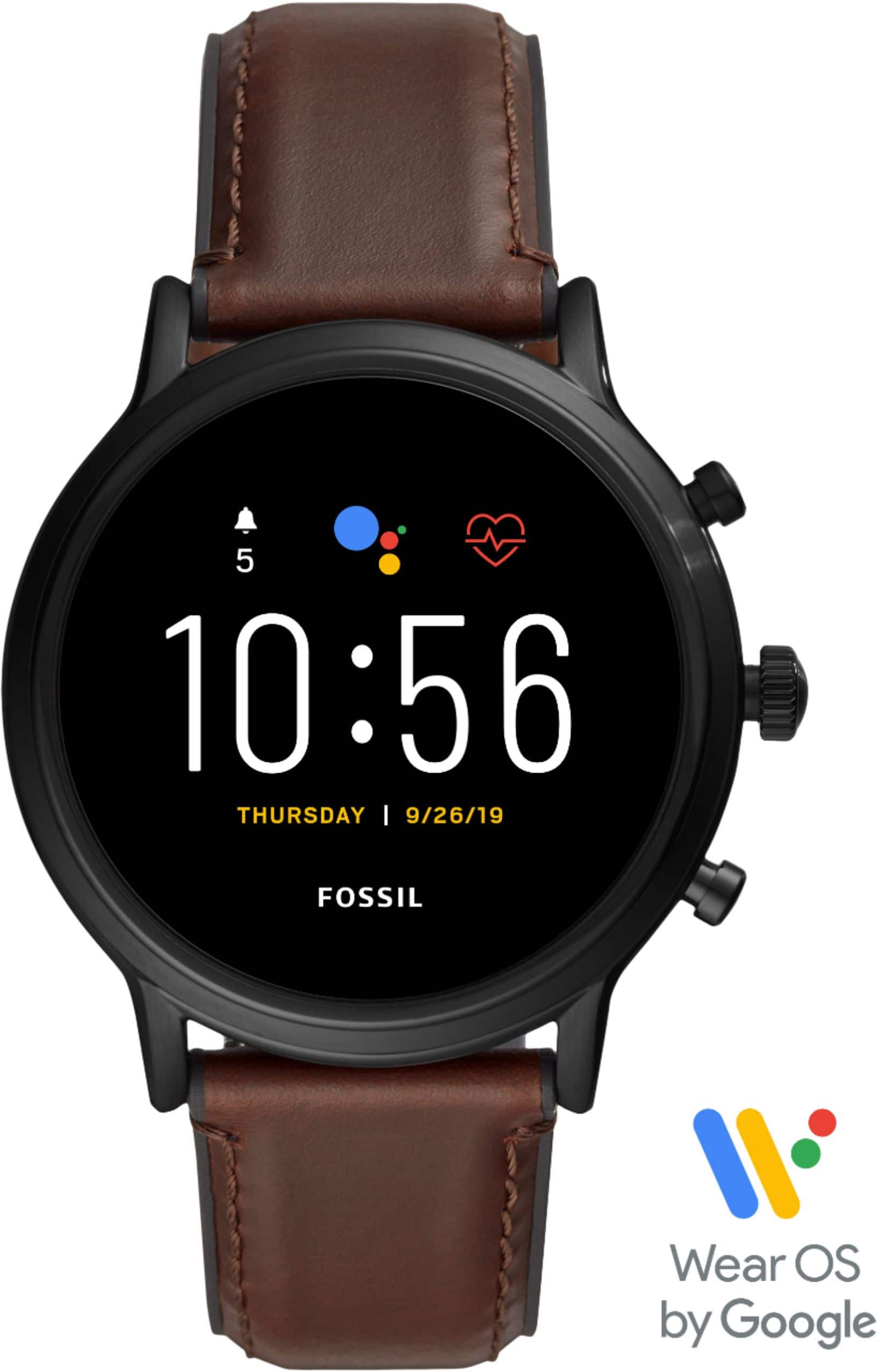 Front. Fossil - Gen 5 Smartwatch 44mm Stainless Steel.