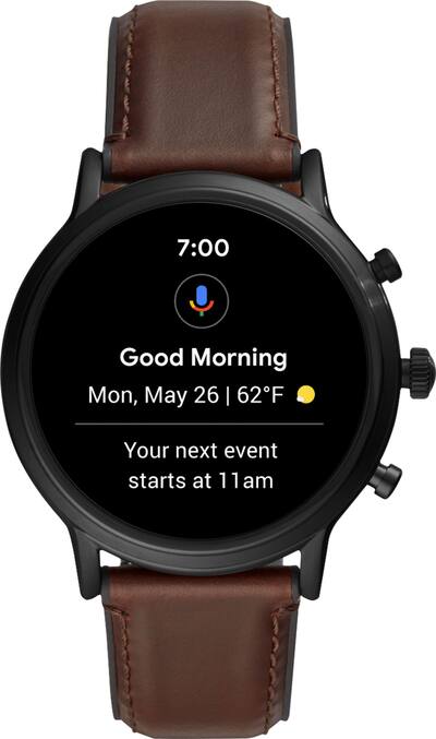 Fossil Gen 5 Smartwatch 44mm Stainless Steel Black with Brown Fossil Gen 5 Smartwatch 44mm Stainless Steel Black with Brown
