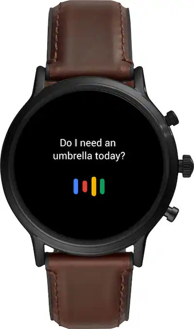 Fossil Refurbished Excellent Gen Smartwatch 44mm Stainless Steel Black with Brown Leather Band (2019)