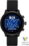 Front Zoom. Michael Kors - Gen 4 MKGO Smartwatch 43mm Aluminum - Black With Black Silicone Band.